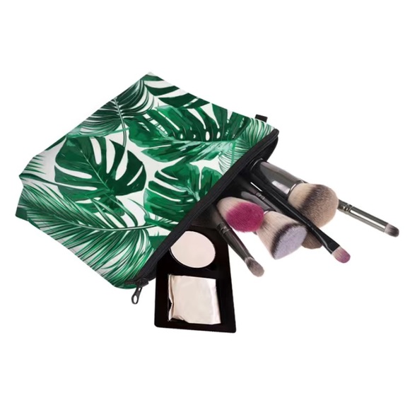 Womens NEW Green Palm Leaf Cosmetic Bag/Tarot Clutch/Mini Purse, OS - Picture 3 of 7